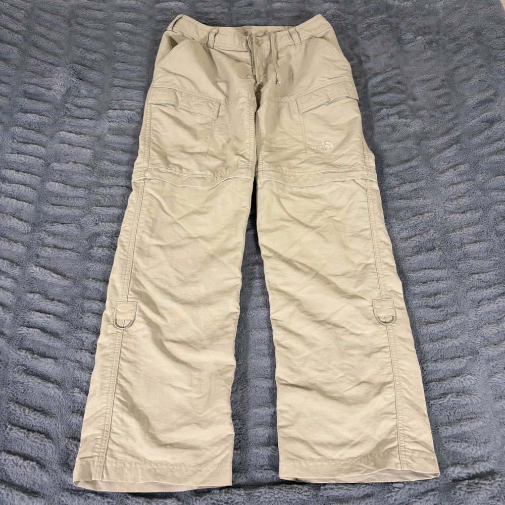 The North Face Womens 0 Long Khaki Beige Convertible Hiking Cargo Pants AR948